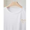 image:imageWomens Beaded Sequin Tops Bowknot Bow T Shirt Short Sleeve Crewneck Trendy Tee Top Y2k TopsWhite Solid