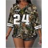 image:imageWomens Camo Jersey Shirts Half Sleeve V Neck Number Graphic Tees Sports Football Jersey StreetwearMulticolor