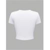 image:imageWomens Cropped Letter Graphic T Shirt Crewneck Short Sleeve Slogan Tee StreetwearPure White