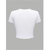 image:imageWomens Cropped Letter Graphic T Shirt Crewneck Short Sleeve Slogan Tee StreetwearSolid White