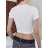 image:imageWomens Cropped Letter Graphic T Shirt Crewneck Short Sleeve Slogan Tee StreetwearWhite