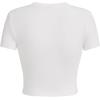 image:imageWomens Cropped Letter Graphic T Shirt Crewneck Short Sleeve Slogan Tee StreetwearWhite and Black