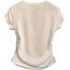 image:imageWomens Floral Graphic Tees Crew Neck Cap Sleeve T Shirts Side Ruched Cute TopsMulticolor