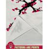 image:imageWomens Floral Hooded T Shirt Long Sleeve Tee Cinched Waist Tops Cherry Blossom TopWhite and Red