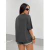 image:imageWomens Graphic Cherry Bow Tees Casual Letter Print Round Neck T Shirt Summer Short Sleeve Trendy TopsGrey Bow