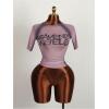 image:imageWomens Graphic Print Sheer Crop Tees Short Sleeve Crew Neck TShirts Going Out TopsPurple