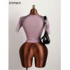image:imageWomens Graphic Print Sheer Crop Tees Short Sleeve Crew Neck TShirts Going Out TopsPurple