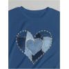 image:imageWomens Heart Patchwork Lemon Fruit Printed Summer T Shirt Short Sleeve Crewneck Graphic Tees TopsDeep Blue