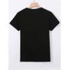 image:imageWomens Heart Patchwork Lemon Fruit Printed Summer T Shirt Short Sleeve Crewneck Graphic Tees TopsGraphic Black