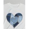 image:imageWomens Heart Patchwork Lemon Fruit Printed Summer T Shirt Short Sleeve Crewneck Graphic Tees TopsWhite