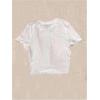 image:imageWomens Hibiscus Floral Graphic Tees Crew Neck Short Sleeve T Shirts Fitted Crop TopsMulticolor