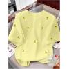 image:imageWomens Lemon Print Cute Tops Crew Neck Short Sleeve T Shirts Casual Summer TopsYellow