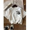 image:imageWomens Letter Graphic Tees Crew Neck Short Sleeve T Shirts Streetwear TopsWhite