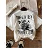image:imageWomens Letter Graphic Tees Crew Neck Short Sleeve T Shirts Streetwear TopsWhite