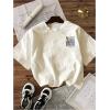 image:imageWomens Letter Graphic Tees Crew Neck Short Sleeve T Shirts Summer OutfitsColored Apricot