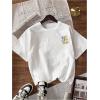 image:imageWomens Letter Graphic Tees Crew Neck Short Sleeve T Shirts Summer OutfitsLetter White
