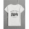 image:imageWomens Letter Graphic Tees V Neck Short Sleeve Casual T Shirts Old Money TopsWhite