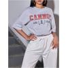 image:imageWomens Letter Print Graphic Tees Y2K Half Sleeve Elastic Waist Crew Neck Summer T ShirtsGrey