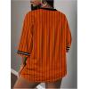 image:imageWomens Mesh Oversized Jersey Shirts Y2K Number Striped Half Sleeve Basketball Football JerseyMulticolor