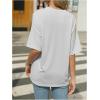 image:imageWomens Rhinestone Sequin Bowknot Graphic Tees Short Sleeve Crewneck Summer Tops Going Out T ShirtGrey