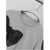 image:imageWomens Rhinestone Sequin Bowknot Graphic Tees Short Sleeve Crewneck Summer Tops Going Out T ShirtGrey