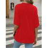 image:imageWomens Rhinestone Sequin Bowknot Graphic Tees Short Sleeve Crewneck Summer Tops Going Out T ShirtRed