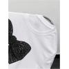 image:imageWomens Rhinestone Sequin Bowknot Graphic Tees Short Sleeve Crewneck Summer Tops Going Out T ShirtSolid White