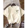 image:imageWomens Sea Otter Print Graphic Tees Cute Short Sleeve Crew Neck Casual Summer T ShirtsLight Apricot
