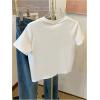 image:imageWomens Sequin Pearl Bow T Shirts Crop Tops Crew Neck Short Sleeve Tees Summer OutfitsWhite