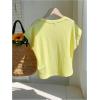 image:imageWomens Textured Tops Crew Neck Short Sleeve T Shirts Casual Summer TopsYellow