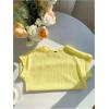 image:imageWomens Textured Tops Crew Neck Short Sleeve T Shirts Casual Summer TopsYellow