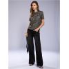 image:imageWomens Y2k Cheetah Print Top Leopard Print Tops Short Sleeve Loose Basic Animal Print Summer T ShirtMulticolor Grey