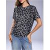 image:imageWomens Y2k Cheetah Print Top Leopard Print Tops Short Sleeve Loose Basic Animal Print Summer T ShirtMulticolor Leopard