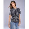 image:imageWomens Y2k Cheetah Print Top Leopard Print Tops Short Sleeve Loose Basic Animal Print Summer T ShirtMulticolor Leopard