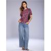 image:imageWomens Y2k Cheetah Print Top Leopard Print Tops Short Sleeve Loose Basic Animal Print Summer T ShirtMulticolor Pink