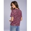 image:imageWomens Y2k Cheetah Print Top Leopard Print Tops Short Sleeve Loose Basic Animal Print Summer T ShirtMulticolor Pink