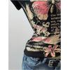 image:imageWomens Y2k Grunge Graphic Tees Short Sleeve 2 in 1 Halter T Shirts Vintage StreetwearBlack