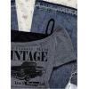 image:imageWomens Y2k Letter Graphic Tees Cold Shoulder Short Sleeve 2 in 1 T ShirtsMulticolor