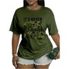 image:imageWomens Camo Letter Print T Shirts Crew Neck Short Sleeve Tee Tops Streetwear TopsOlive Green