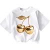 image:imageWomens Cherry Graphic Tees Crew Neck Short Sleeve T Shirts Cute Tops Summer OutfitsWhite