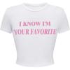 image:imageWomens Cropped Letter Graphic T Shirt Crewneck Short Sleeve Slogan Tee StreetwearSolid White