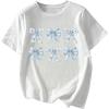 image:imageWomens Cute Bowknot Graphic Tees Crewneck Short Sleeve T Shirts Casual Summer TopsWhite
