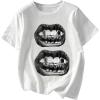 image:imageWomens Cute Bowknot Graphic Tees Crewneck Short Sleeve T Shirts Casual Summer TopsWhite Lips