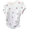 image:imageWomens Cute Graphic Tees Crew Neck Short Sleeve T Shirts Casual Summer TopsWhite