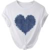 image:imageWomens Heart Print T Shirts Crew Neck Short Sleeve Tees Casual Summer Y2k TopsWhite