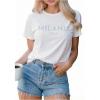 image:imageWomens Rhinestone Letter Tops Crew Neck Short Sleeve T Shirts Casual Summer TeesWhite