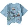 image:imageWomens Sea Otter Print Graphic Tees Cute Short Sleeve Crew Neck Casual Summer T ShirtsLight Blue