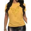 image:imageWomens Sequin Butterfly Tops Crew Neck Short Sleeve T Shirts Y2k Summer TopsYellow