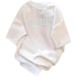 image:imageWomens 3D Embossed Letter Tees Crew Neck Short Sleeve T Shirts Streetwear TopsWhite
