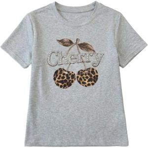 image:imageWomens Beaded Sequin Tops Bowknot Bow T Shirt Short Sleeve Crewneck Trendy Tee Top Y2k TopsLight Grey